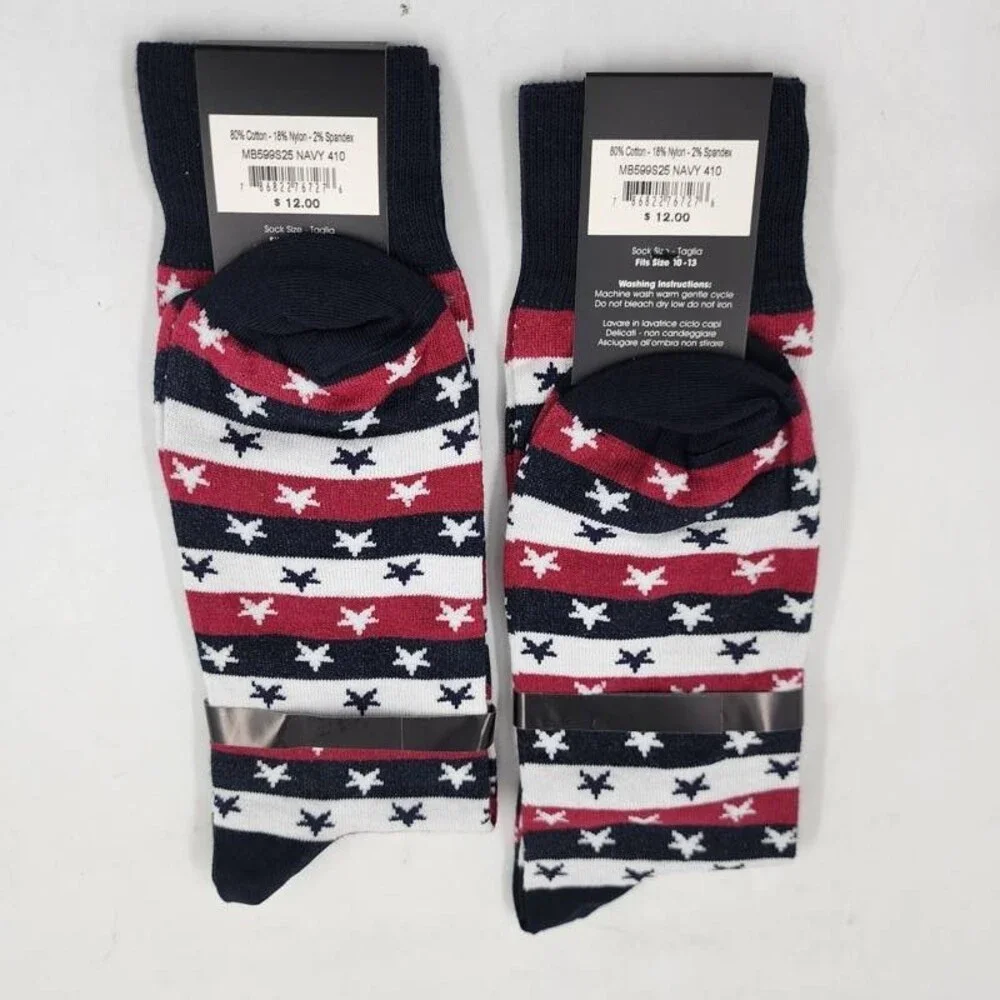 The Men's Store at Bloomingdale's 2 Pairs Stars & Stripes Socks 10-13 Navy Multi